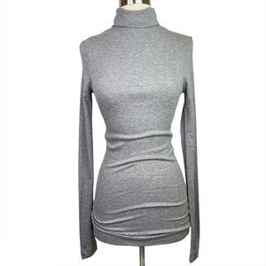 Heather By Bordeaux Gray Ribbed TurtleNeck, Petite